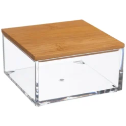 BOITE CARREE SELENA BAMBOU D.9.65X9.65X5.1CM