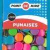 BOITE DE 100 PUNAISES COULEUR