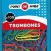 BOITE DE 100 TROMBONES COULEUR