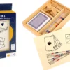 BOITE JEUX BOIS 3 EN 1 MIKADO DOMINO 54 CARTES
