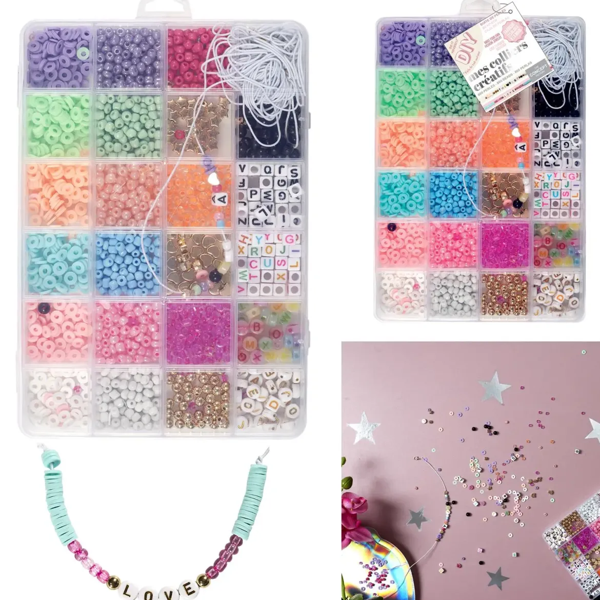 BOITE 1500 PERLES ET FIL 9M