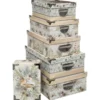 BOITE RECTANGLE CERF NEIGE D.44X31X15CM