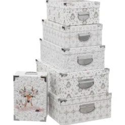 BOITE RECTANGLE DOUCEUR NEIGE D.40X26.5X13.8CM