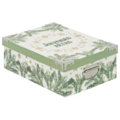 BOITE RECTANGLE GIVRE D HIVER D.28X19.5X10.8CM