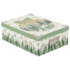 BOITE RECTANGLE GIVRE D HIVER D.32X21.5X11.8CM