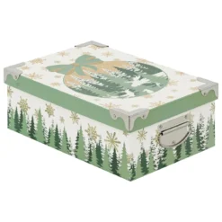 BOITE RECTANGLE GIVRE D HIVER D.32X21.5X11.8CM