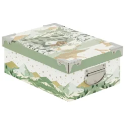 BOITE RECTANGLE GIVRE D HIVER D.32X21.5X11.8CM