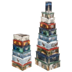 BOITE RECTANGLE IMPRIME TRADITIONNEL D.40.5X32.5X15.5CM