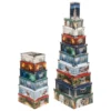 BOITE RECTANGLE IMPRIME TRADITIONNEL D.34.5X26.5X12.5CM