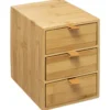 BOITE 3 TIROIRS BAMBOU CUIR