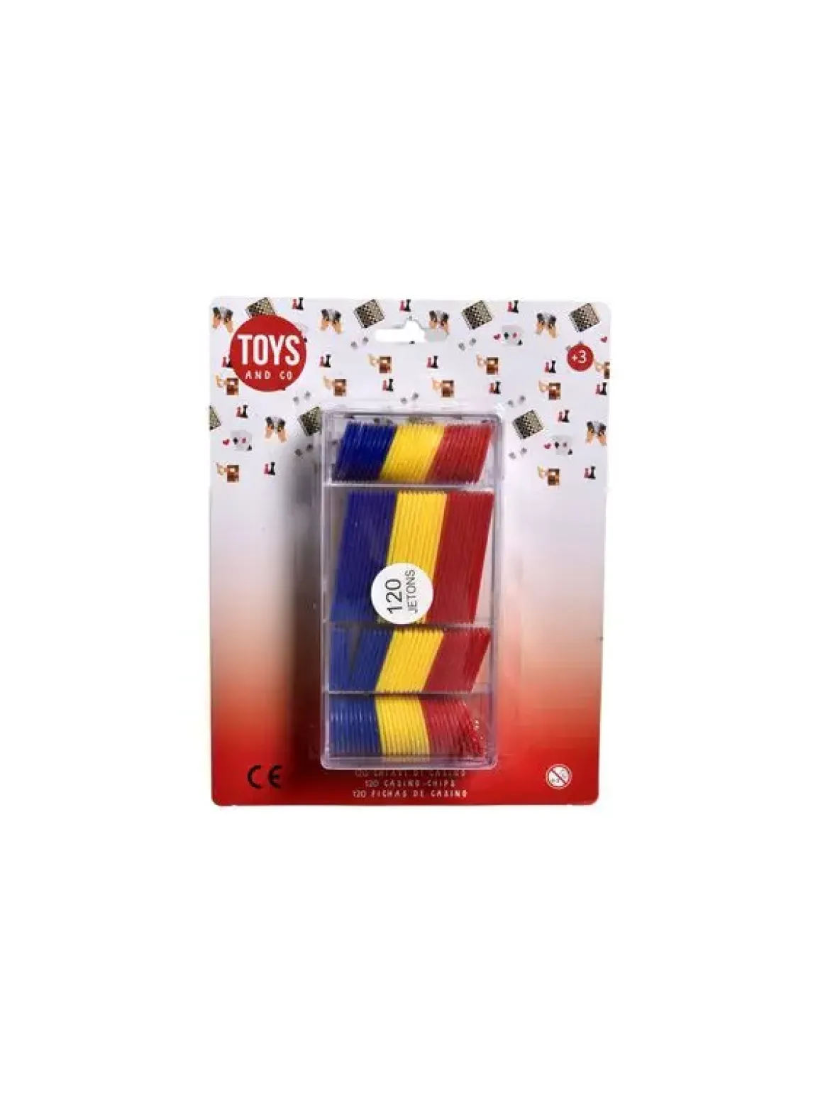 BOITE TRANSPARENTE AVEC 120 JETONS