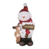 BONHOMME DE NEIGE ET RENNE LED H.41CM