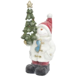 BONHOMME DE NEIGE H60CM ET SAPIN AVEC LED