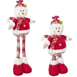 BONHOMME DE NEIGE JAMBES EXTENSIBLES 15X9X65CM