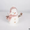 BONHOMME DE NEIGE POLYSTYRENE ROSE BLANC H.16CM