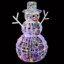 BONHOMME NEIGE EXTERIEUR 3D MULTICOLORE 100LEDS H.57CM