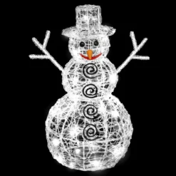 BONHOMME NEIGE EXTERIUR 3D BLANC FROID 100LEDS H.57CM