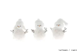 BONHOMME NEIGE FOURRURE BLANCHE 7X7X15.5CM