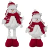 BONHOMME NEIGE JAMBES EXTENSIBLES ROUGE ET BLANC H.44 CM