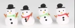 BONHOMMES DE NEIGE POMPONS ET FEUTRINE 7X3CM X4 PIECES