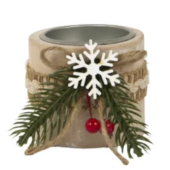 BOUGEOIR NOEL HOUX ET FLOCON D.5CM