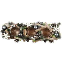 BOUGEOIR PERLES ET FLOCONS D.39CM