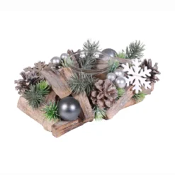 BOUGEOIR PERLES ET FLOCONS 20X13X7CM