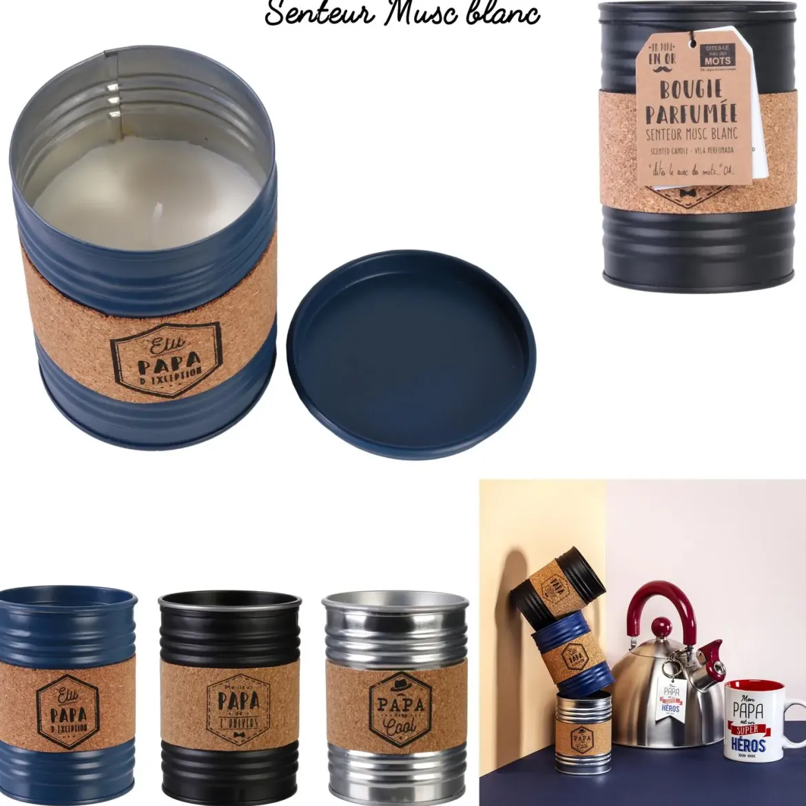 BOUGIE PARFUMEE CONSERVE METAL PAPA 130GR