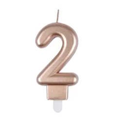 BOUGIE ANNIVERSAIRE CHIFFRE 2 H.75CM ROSE GOLD