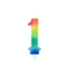 BOUGIE ANNIVERSAIRE CHIFFRE 1 SUPPORT H.9CM ARC EN CIEL