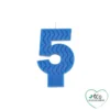 BOUGIE ANNIVERSAIRE CHIFFRE 5 CIRE D ABEILLE H.8CM BLEU