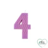 BOUGIE ANNIVERSAIRE CHIFFRE 4 CIRE D ABEILLE H.8CM VIOLET