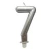 BOUGIE ANNIVERSAIRE CHIFFRE 7 H.7.5CM ARGENT