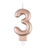 BOUGIE ANNIVERSAIRE CHIFFRE 3 H.75CM ROSE GOLD