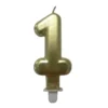 BOUGIE ANNIVERSAIRE CHIFFRE 1 H.7.5CM OR