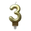 BOUGIE ANNIVERSAIRE CHIFFRE 3 H.7.5CM OR