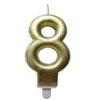 BOUGIE ANNIVERSAIRE CHIFFRE 8 H.7.5CM OR