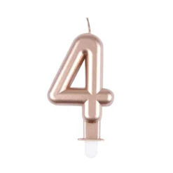 BOUGIE ANNIVERSAIRE CHIFFRE 4 H.75CM ROSE GOLD