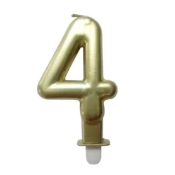 BOUGIE ANNIVERSAIRE CHIFFRE 4 H.7.5CM OR