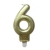 BOUGIE ANNIVERSAIRE CHIFFRE 6 H.7.5CM OR