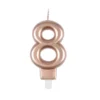 BOUGIE ANNIVERSAIRE CHIFFRE 8 H.75CM ROSE GOLD
