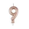 BOUGIE ANNIVERSAIRE CHIFFRE 9 H.75CM ROSE GOLD