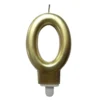BOUGIE ANNIVERSAIRE CHIFFRE 0 H.7.5CM OR