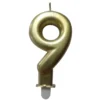 BOUGIE ANNIVERSAIRE CHIFFRE 9 H.7.5CM OR
