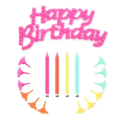 BOUGIE ANNIV X24 ET DECO JOYEUX ANNIV