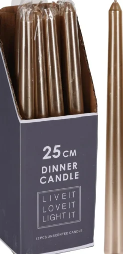 BOUGIE BATON DOREE D.25CM