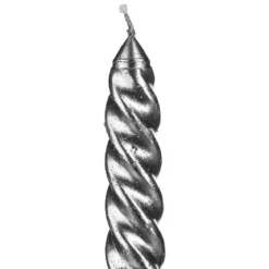BOUGIE BATON X4 PIECES PAILLETTE TWIST ARGENT 48G