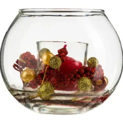 BOUGIE BOULE VERRE ET DECO 61G