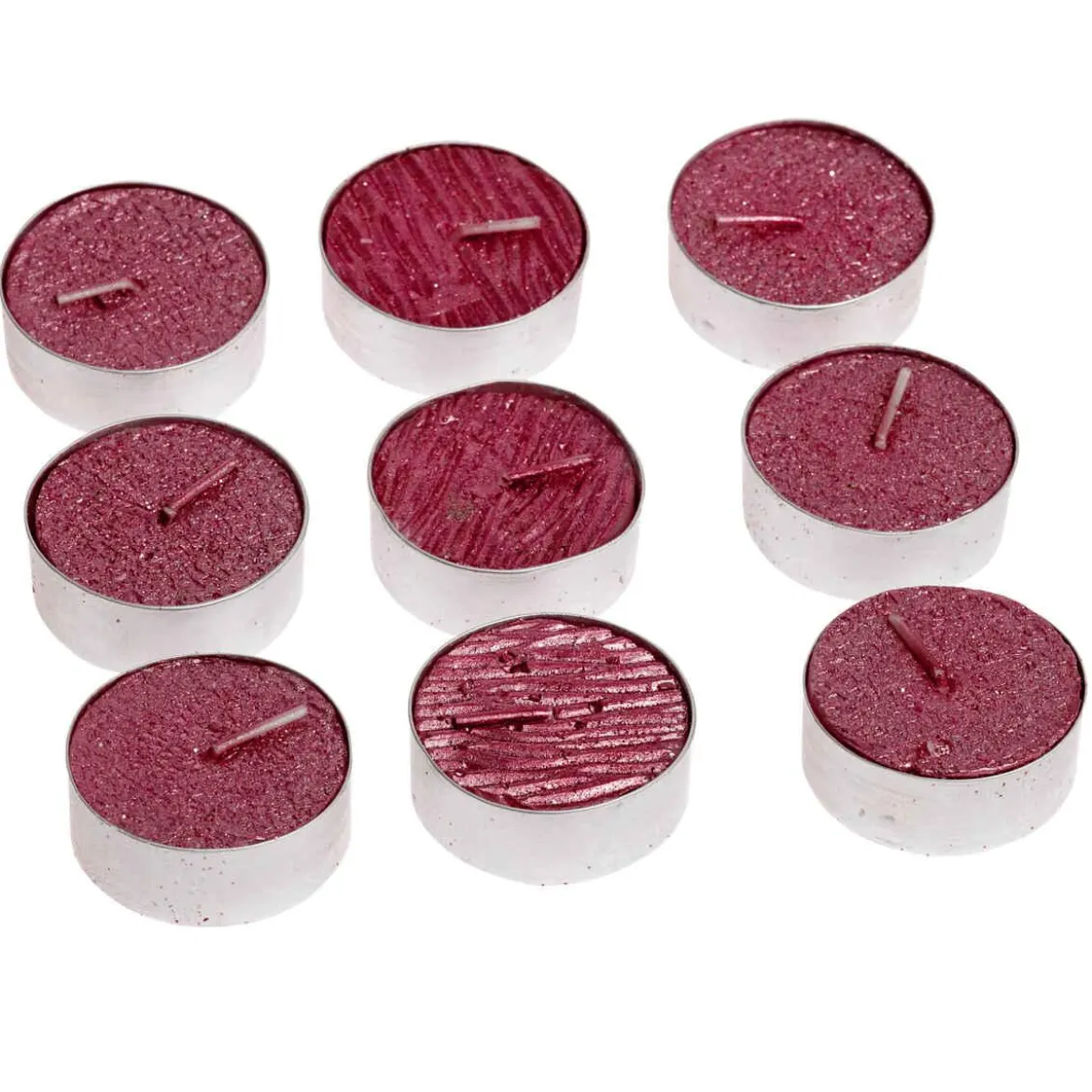 BOUGIE CHAUFFE PLAT PAILLETTE X9 PIECES ROUGE 12G