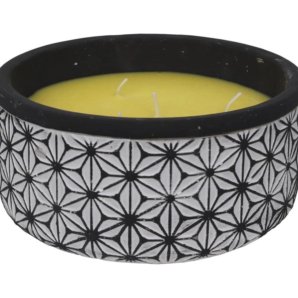 BOUGIE CITRONNELLE POT CIMENT AZTECA MEGA GRAND MODELE NOIR